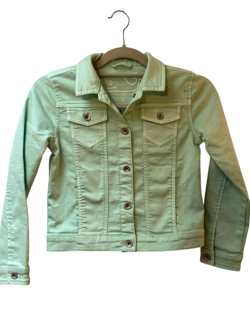 Girls Vineyard Vines Denim Jacket Mint Green  
Size: M (8-10)
